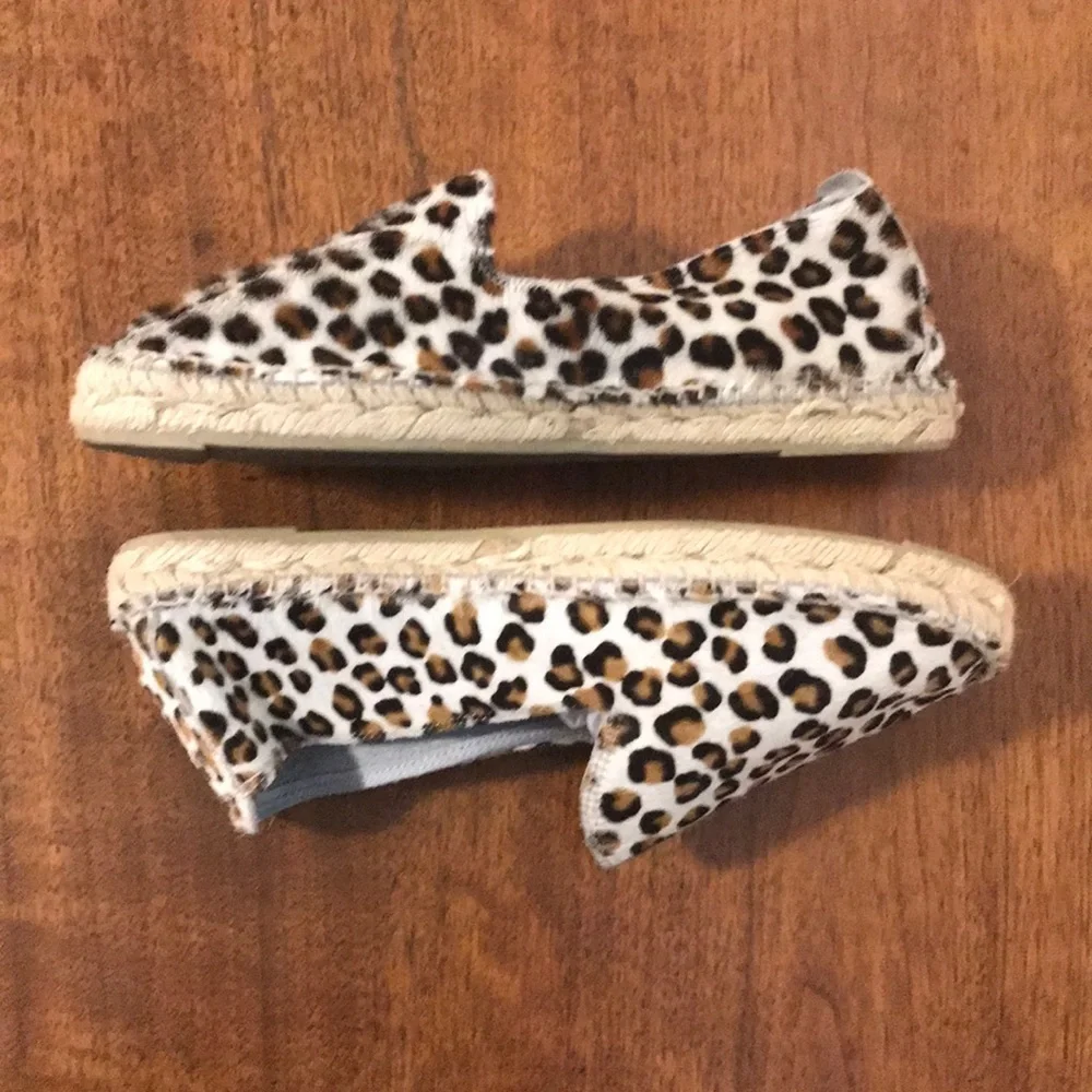 Manebi Leopard Print Pony Hair Espadrilles